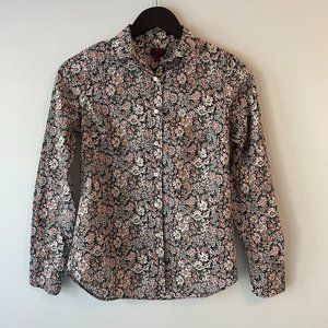J. Crew Liberty Fabric White Garden Slim Perfect Button Down Shirt - Sz 0